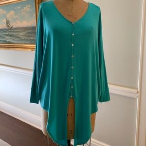 Turquoise blue over sized top